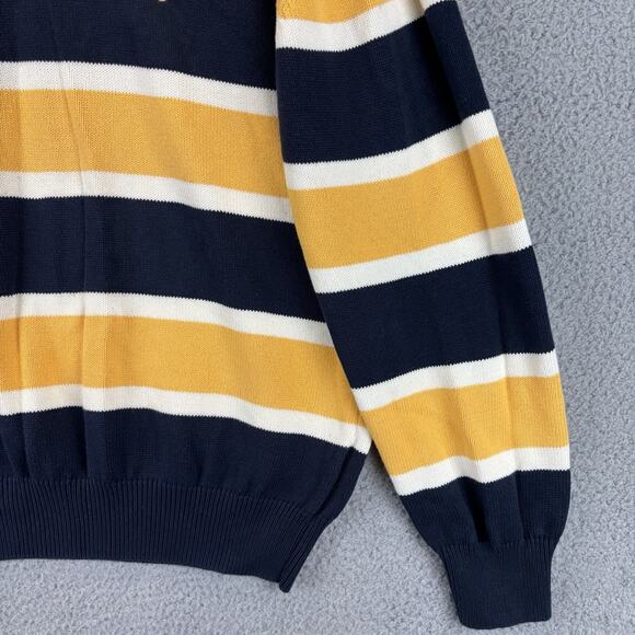NAUTICA Sweater Mens XXL Blokecore Preppy Old Money Navy Striped 100% Cotton - Picture 5 of 11